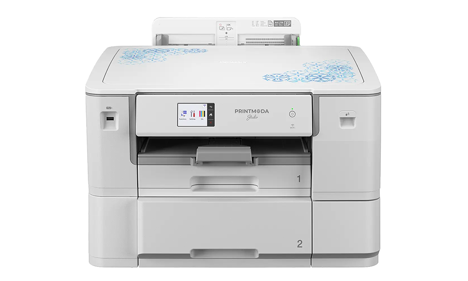 Het vooraanzicht van HL-JF1 PrintModa Studio textielprinter