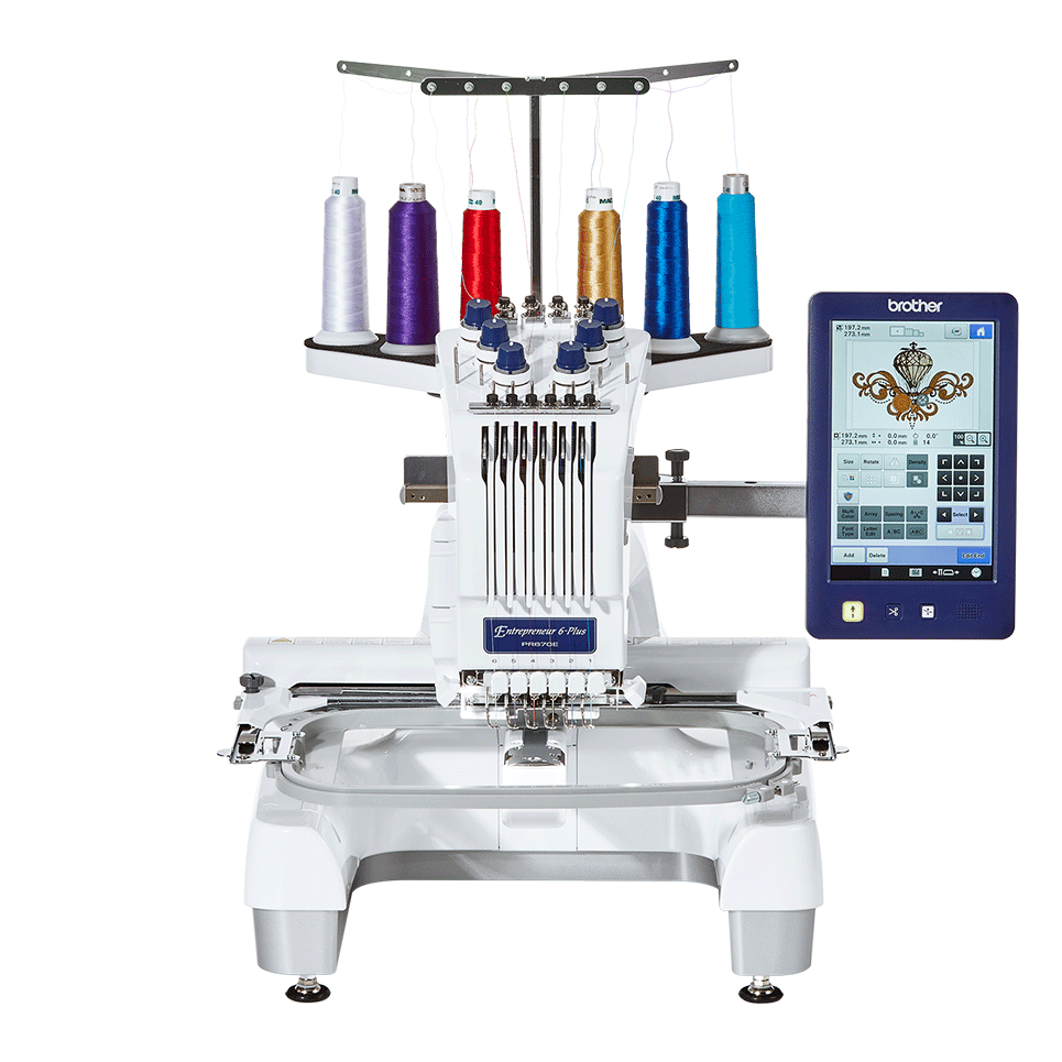Entrepreneur PR670E 6-needle embroidery machine for semi-pro use