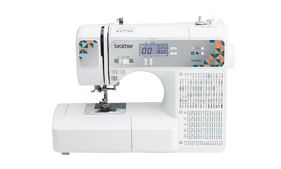 Front view of Brother FS200CE sewing and quilting machine