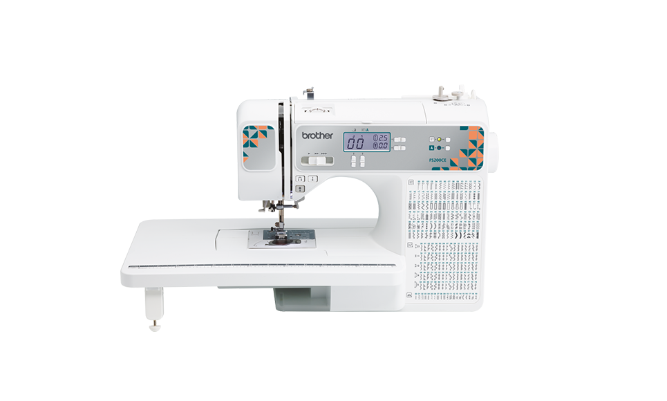 Front view of Brother FS200CE sewing and quilting machine