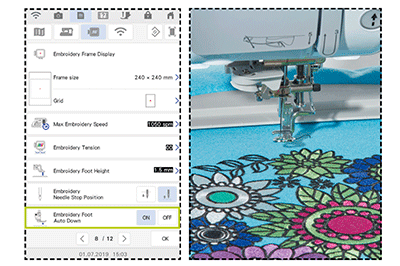 Flower embroidery in Innov-is XP1 machine